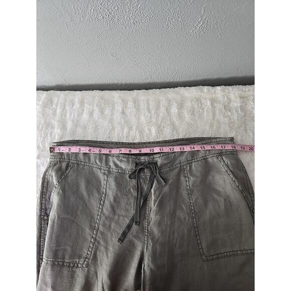 Michael Stars Drawstring Linen Wide Leg Pull On Grey Lounge Pants Size L Coastal - Picture 7 of 9